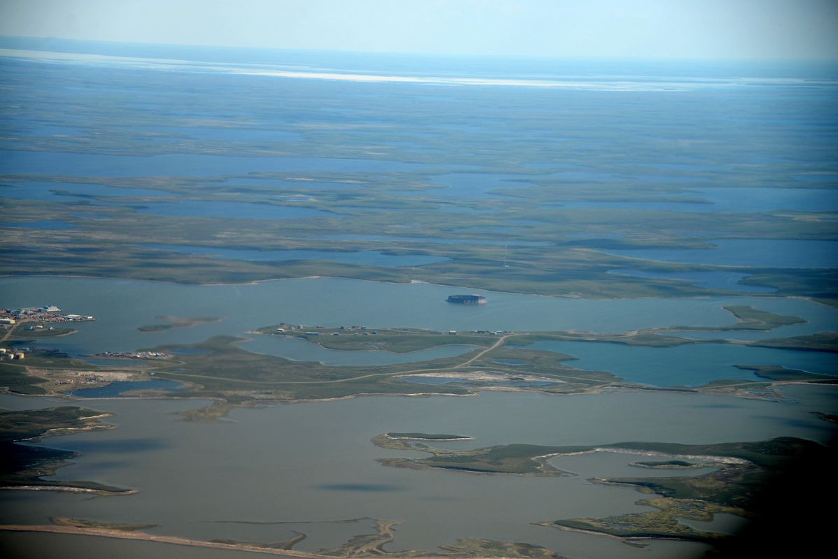 03B Abandoned Oil Drilling Platform From Airplane Above Tuktoyaktuk Northwest Territories